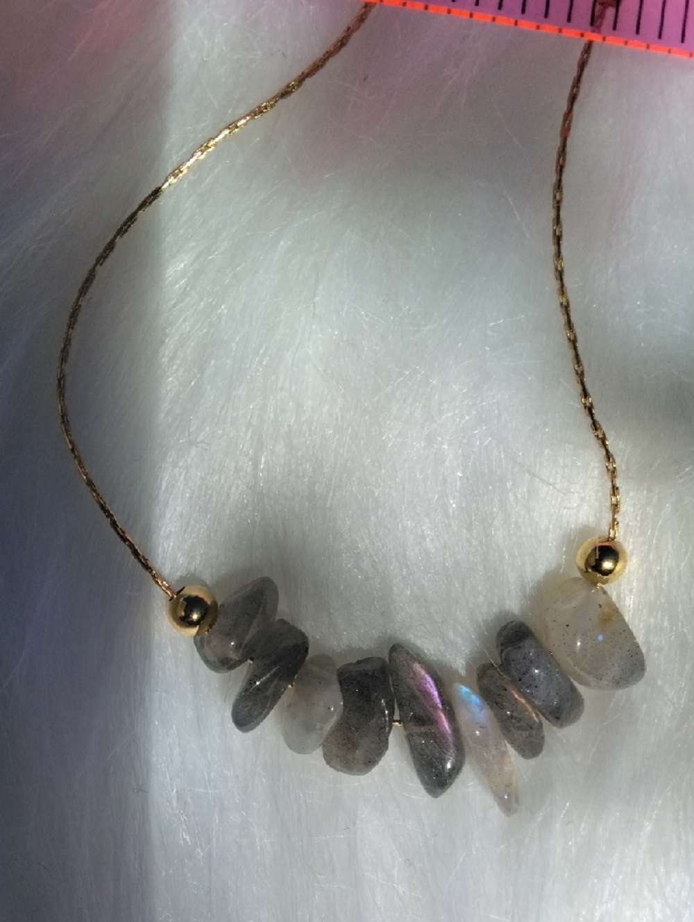 Flashy Labradorite Gold Tone  Gemstone Bracelet